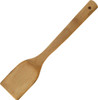 A wooden spatula with a flat, wide head and a long handle. The spatula has a natural finish and a hole for hanging.