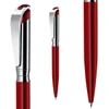 A shiny red ballpen with chrome accents, showcasing multiple angles of the I-ROQ design.