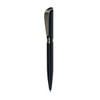 A black I-ROQ Soft Touch ball pen with a sleek design and a clip, featuring a branding logo.