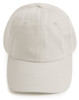 A light beige unstructured cotton twill cap with a curved brim and an adjustable strap at the back.