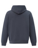 A unisex premium fleece oversized hoodie in dark navy, featuring a large hood and a simple, clean design.