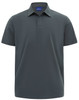 A men's short-sleeve polo in dark grey with a collar and a logo. Made from high-performance graphene fabric.