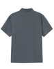 A grey men's polo shirt with a classic collar and short sleeves, featuring a logo on the back.