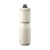 A drink bottle in a sleek, insulated design, featuring a white finish and a black cap, with branding visible.