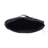 A black organiser case with a zip closure and a handle, featuring a spacious interior.