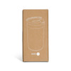 A coffee cup in a brown cardboard box, featuring a minimalist design and a lid, in a white colour.
