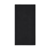 A black sports towel with a smooth texture and a logo, designed for promotional use.