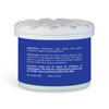 A blue fragrance pot with a white lid, featuring ingredients and usage instructions. Contains 90g of product.