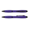 A stylus pen in vibrant purple with a black accent, featuring a smooth barrel design and a built-in clip.