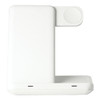 A white 3 in 1 wireless charger with a compact design and an integrated charging pad.