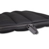 A black bubble neoprene laptop sleeve with a zip closure, featuring padded sections for protection.