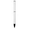 A white and black recycled aluminium twist ballpoint pen with a sleek design and a logo on the body.
