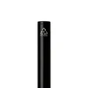 A sleek black twist ballpoint pen made from recycled aluminium, featuring a logo.