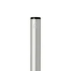 A silver ballpoint pen made from recycled aluminium with a black top and a logo.
