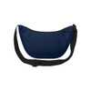 A navy waist bag with a black strap and zip closure, featuring a logo. Suitable for light carrying needs.