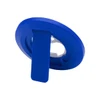 A blue recycled plastic magnetic phone stand with a bottle opener, featuring a circular design and a built-in stand.