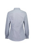 A long sleeve shirt in a blue and white gingham pattern, featuring a button-up collar and a fitted silhouette.