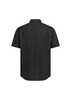 A short sleeve shirt in black, displaying the back view with a classic fit. Features a collar and has a logo.