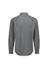 A long sleeve men's shirt in a classic fit featuring a black and white pinstripe pattern and a back view design.