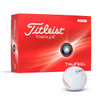 A box of Titleist TruFeel golf balls in white, featuring a logo and a glossy finish.