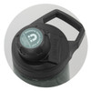 A drink bottle with a black lid and magnetic cap, featuring a matte green body and a handle for easy carrying.