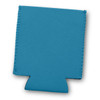 A drink bottle cooler in teal with stitched edges and a base cut-out, featuring a logo.