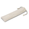 A natural-coloured drawstring pouch designed for storing cutlery, made from durable fabric.