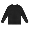 A black long sleeve crew shirt featuring a simple and sleek design, with a logo on the front.