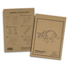 Assembly instructions for a BRANDCRAFT Triceratops wooden model, featuring step-by-step diagrams on a brown cardboard background.
