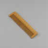A bamboo comb in a light brown shade with evenly spaced teeth, featuring a simple design and smooth finish.