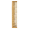 A bamboo comb featuring a sleek, natural finish with fine and wide teeth for versatile grooming.