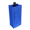 A drink bottle in a blue non-woven single bottle bag with matching handles and logo.
