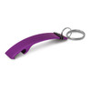 A drink bottle opener key ring in vibrant purple, featuring a sleek, curved design with a keyring attachment.