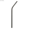 A black stainless steel straw, bent design, measuring 8mm x 215mm, features a logo.