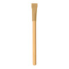 A bamboo pencil with a light brown finish, featuring a textured end and a smooth wooden shaft.