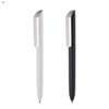 A plastic pen set in white and black, featuring a sleek design and a clip. The pens have a logo.