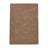 A brown Falby Notebook with a textured cover, featuring a logo on the front.