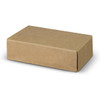 A brown cardboard box with a rectangular shape, featuring a smooth, plain exterior.