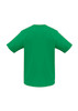 A bright green short sleeve tee for kids, featuring a plain design with a logo on the front.