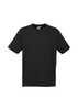 A black short sleeve t-shirt with a relaxed fit and a logo on the label area.