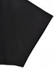 A black polo shirt featuring short sleeves and a contrast detail. The fabric has a smooth texture.