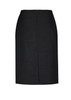A black women's relaxed fit lined skirt with a subtle zip at the back and a simple design.