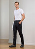 Mens Saffron Chef Flex Pant in black, paired with a white t-shirt and black shoes, featuring a logo.