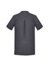 A dark grey women's tunic featuring short sleeves and a back pleat, suitable for uniforms.