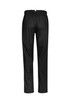 A pair of black unisex reversible scrub pants with an elastic waistband, featuring a simple design.