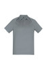 A short sleeve polo shirt in a light grey colour, featuring a collar and a logo.