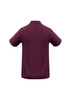 A men's polo shirt in a rich purple hue, featuring short sleeves and a classic collar. It has a small logo on the back.