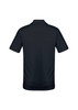 A dark navy men's short sleeve polo shirt featuring a collar and an unobtrusive logo.