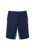 Mens Streetworx Stretch Short in navy with grey accents, featuring pockets and a logo.