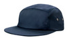 A navy cotton twill square front cap with a flat brim and eyelet ventilation. It features a logo on the side.